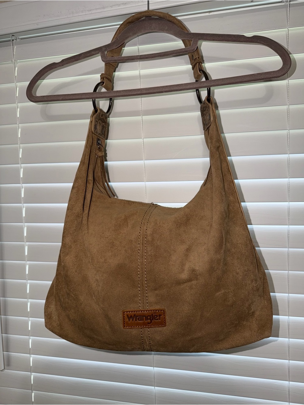 Wrangler Tan Faux Suede Hobo Bag